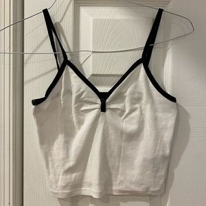 White Cropped Tank Top